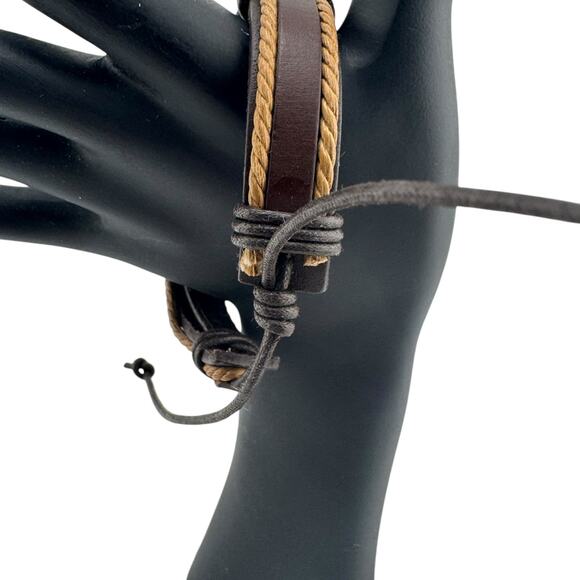 Rebel Braided Cuff: Adjustable Anarchy for Any Wrist - Picture 2 of 3